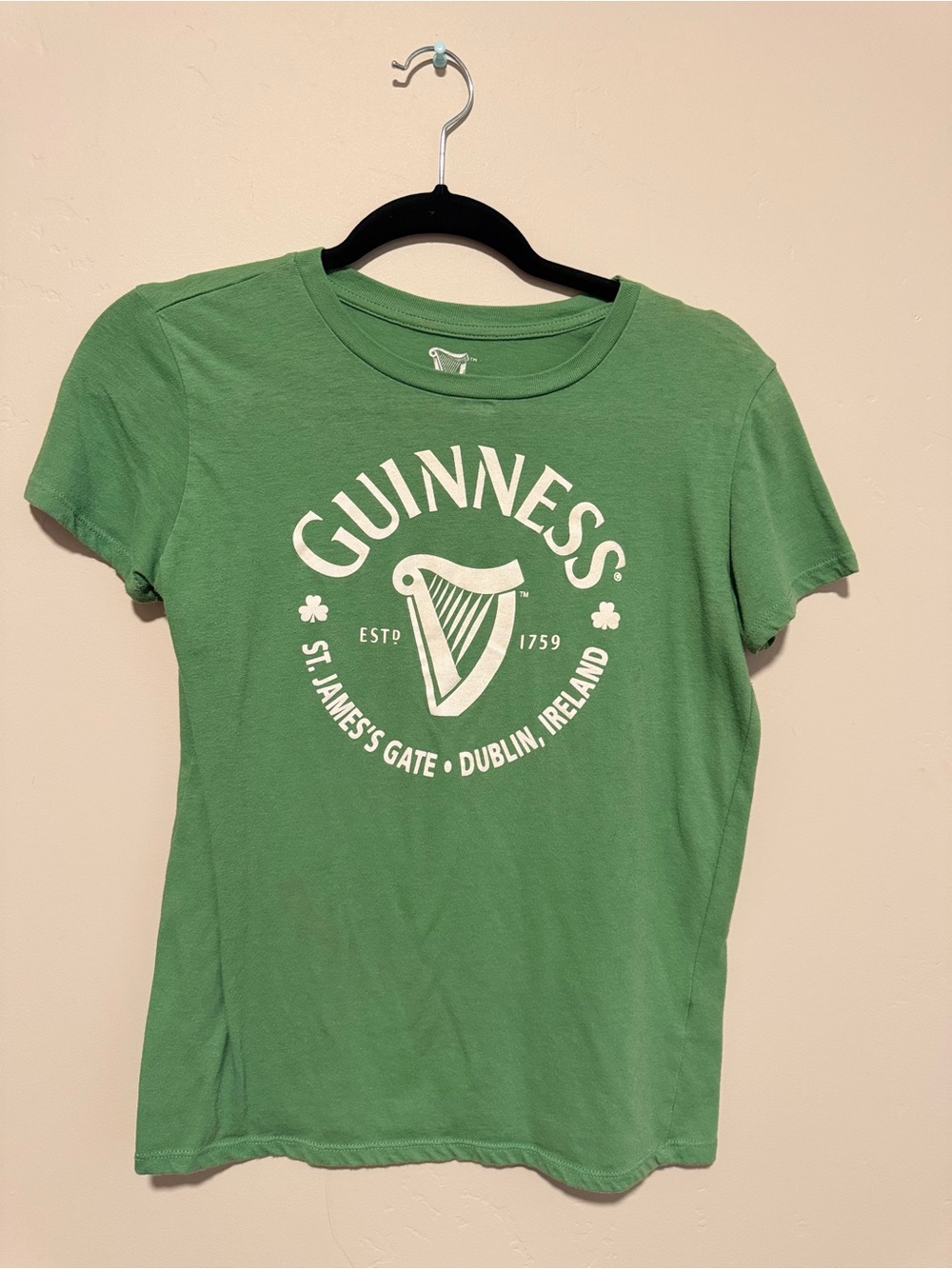 Guinness Green Tee with White Harp Logo